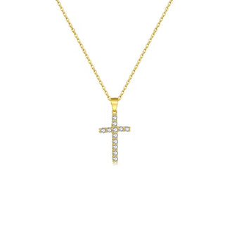 I Walk with Faith and Strength — CZ Cross Necklace - Georgina Nicol