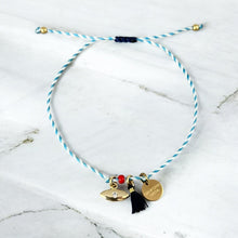 Load image into Gallery viewer, I Wear Protection, Purpose, and Peace — Gold Evil Eye Cord Bracelet - Georgina Nicol

