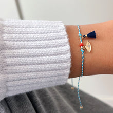 Load image into Gallery viewer, I Wear Protection, Purpose, and Peace — Gold Evil Eye Cord Bracelet - Georgina Nicol

