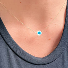 Load image into Gallery viewer, I Wear Protection with Elegance — Mother - of - Pearl Evil Eye Necklace - Georgina Nicol
