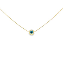 Load image into Gallery viewer, I Wear Protection with Elegance — Mother - of - Pearl Evil Eye Necklace - Georgina Nicol
