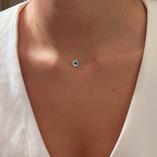 Load image into Gallery viewer, I Wear Protection with Elegance — Mother - of - Pearl Evil Eye Necklace - Georgina Nicol
