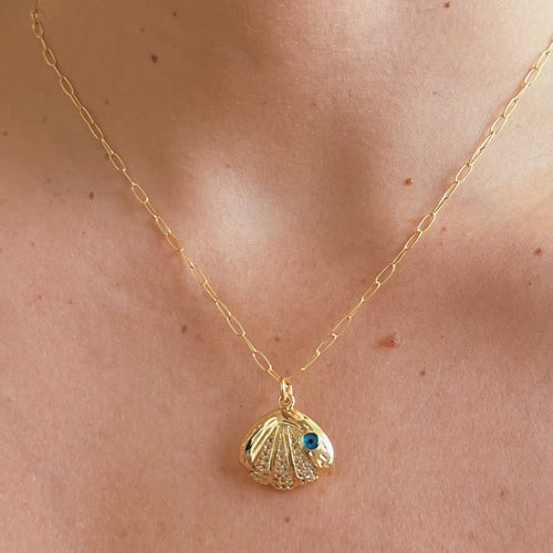 I’m Protected Wherever I Go — Seashell Evil Eye Necklace - Georgina Nicol