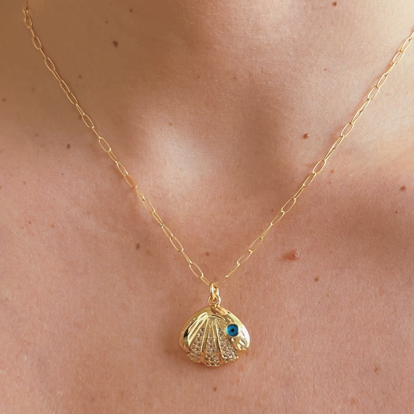 I’m Protected Wherever I Go — Seashell Evil Eye Necklace - Georgina Nicol
