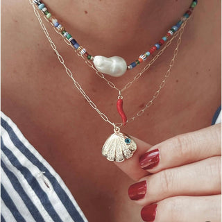 I’m Protected Wherever I Go — Seashell Evil Eye Necklace - Georgina Nicol