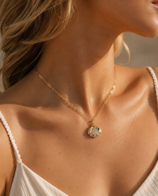 I’m Protected Wherever I Go Seashell Evil Eye Necklace - Georgina Nicol