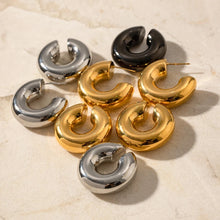 Load image into Gallery viewer, Silver Chunky Earrings, Trendy, Non Tarnish, Lightweight, Tarnish Free
