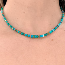 Load image into Gallery viewer, Blue Opal Gemstone Beaded Choker, Fine Jewelry, Gold Filled, Trendy
