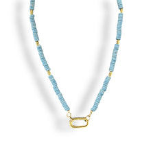 Load image into Gallery viewer, Blue Disc Gemstone Necklace
