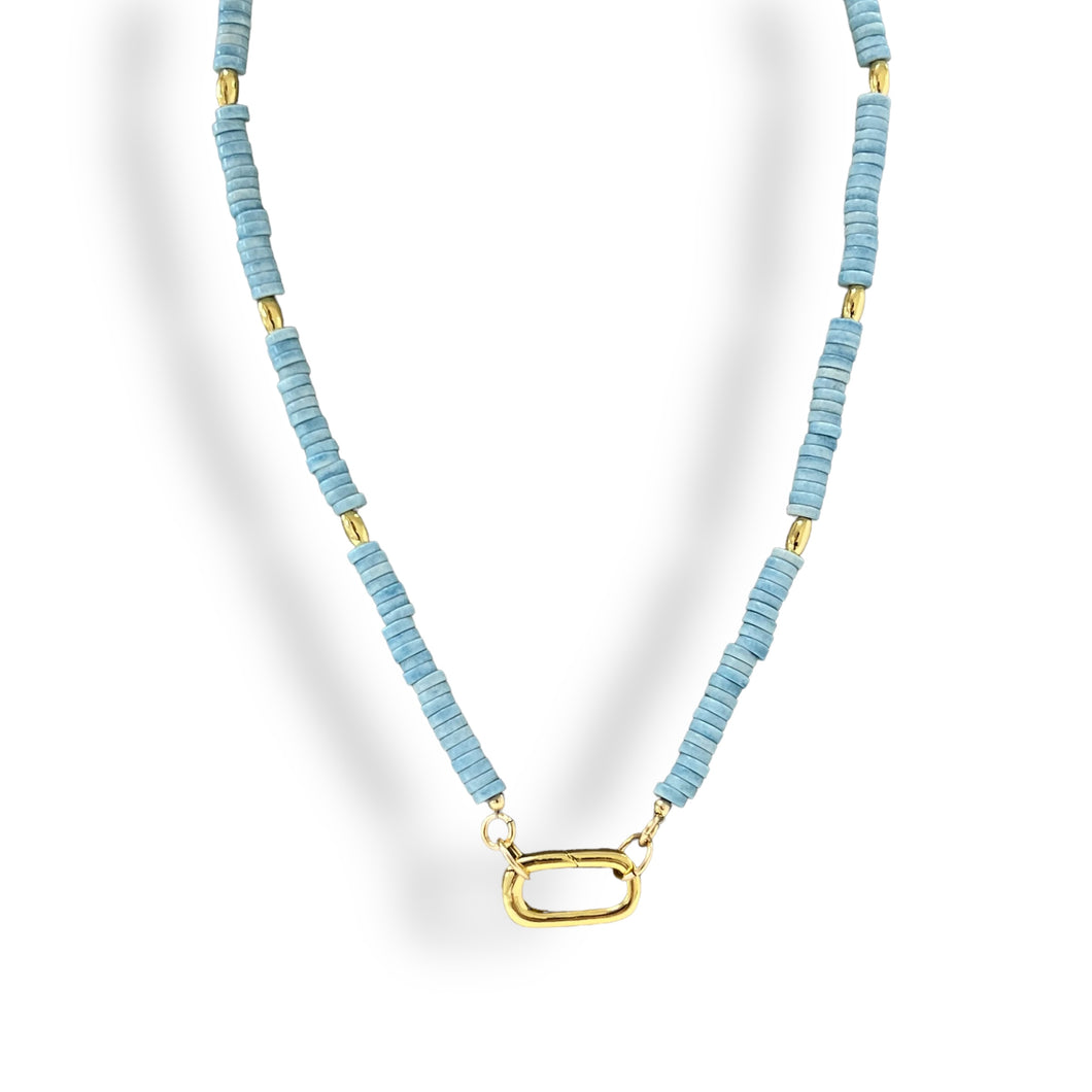 Blue Disc Gemstone Necklace