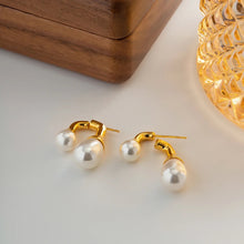 Load image into Gallery viewer, Statement Pearl Earrings, Non Tarnish, Stainless Steel
