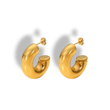 Load image into Gallery viewer, Gold Chunky Earrings, Trendy, Lightweight, Tarnish Resistant
