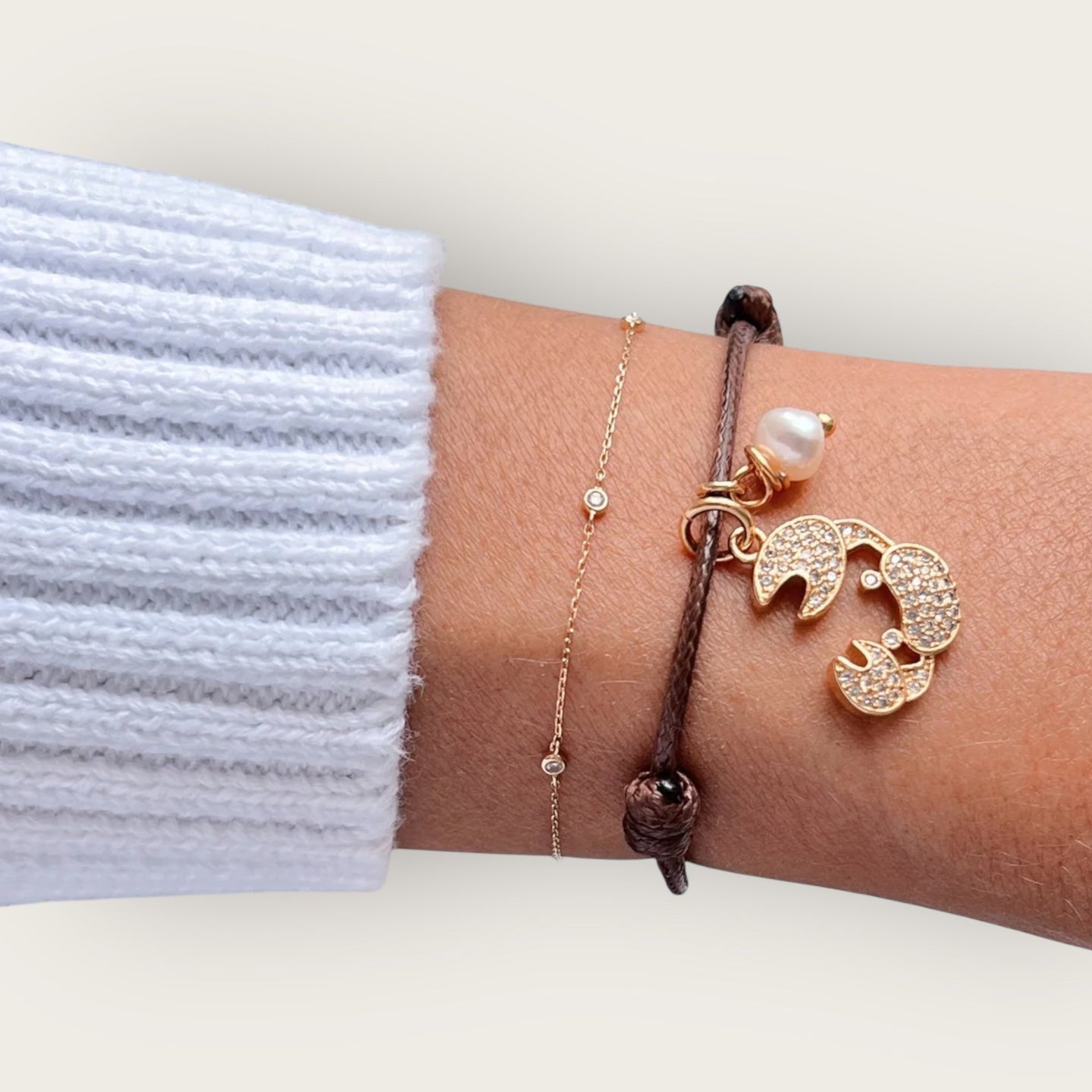 Intuition & Strength – CZ Crab & Pearl Bracelet (One of a Kind) - Georgina Nicol