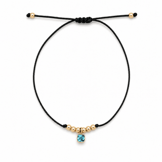 Isla Swiss Blue Topaz Cord Bracelet - Georgina Nicol