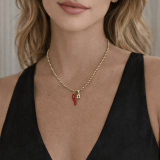Italian Cornicello Initial Necklace - Georgina Nicol
