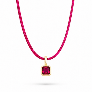 July Ruby CZ Birthstone Cord Necklace - Georgina Nicol