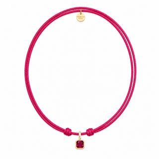 July Ruby CZ Birthstone Cord Necklace - Georgina Nicol