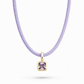June Alexandrite CZ Birthstone Cord Necklace - Georgina Nicol