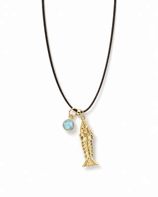 Larimar Fish Cord Necklace - Georgina Nicol