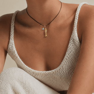 Larimar Fish Cord Necklace - Georgina Nicol