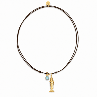 Larimar Fish Cord Necklace - Georgina Nicol