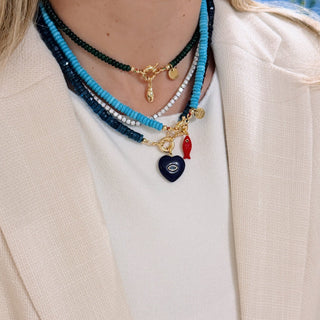 London Blue Topaz & Lapis Lazuli Heart Necklace - Georgina Nicol