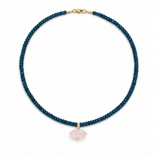 Love, Clarity & Magnetic Energy Rose Quartz & Neon Apatite Necklace - Georgina Nicol