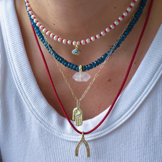 Love, Clarity & Magnetic Energy Rose Quartz & Neon Apatite Necklace - Georgina Nicol