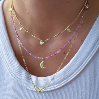 Love, Feminine Energy & Emotional Balance Moon Pink Tourmaline Necklace - Georgina Nicol