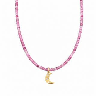 Love, Feminine Energy & Emotional Balance Moon Pink Tourmaline Necklace - Georgina Nicol