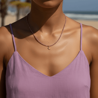 Love, Feminine Energy & Emotional Balance Moon Pink Tourmaline Necklace - Georgina Nicol