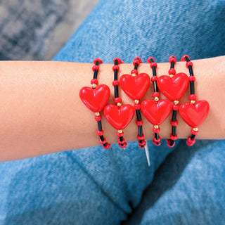 Love in Every Beat — Red Heart Beaded Bracelet - Georgina Nicol