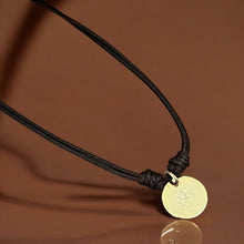 Load image into Gallery viewer, Luck &amp; Fortune – Tiny Clover Coin Cord Necklace - Georgina Nicol
