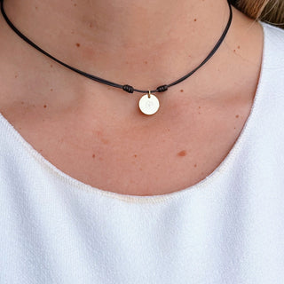 Luck & Fortune – Tiny Clover Coin Cord Necklace - Georgina Nicol