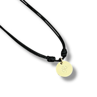 Luck & Fortune – Tiny Clover Coin Cord Necklace - Georgina Nicol