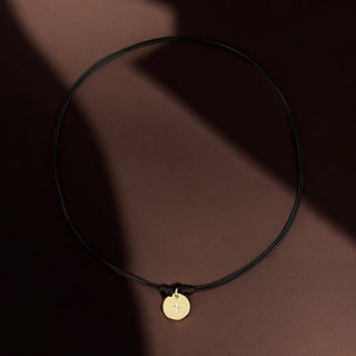 Luck & Fortune – Tiny Clover Coin Cord Necklace - Georgina Nicol