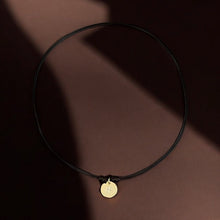 Load image into Gallery viewer, Luck &amp; Fortune – Tiny Clover Coin Cord Necklace - Georgina Nicol
