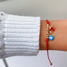 Load image into Gallery viewer, Luck Is Always on My Side — Evil Eye &amp; Cornicello Red String Bracelet - Georgina Nicol
