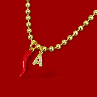 Lucky Cornicello Initial Necklace - Georgina Nicol