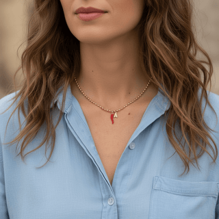 Lucky Cornicello Initial Necklace - Georgina Nicol