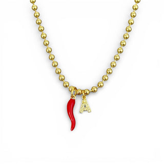 Lucky Cornicello Initial Necklace - Georgina Nicol