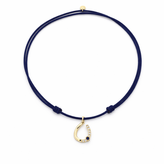 Lucky CZ Horseshoe Cord Necklace - Georgina Nicol