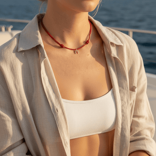 Lucky CZ Tiny Horseshoe Cord Necklace - Georgina Nicol