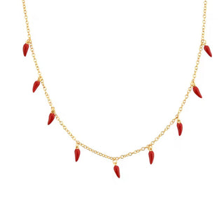 Lucky Energy — Red Enamel Tiny Chili Necklace - Georgina Nicol