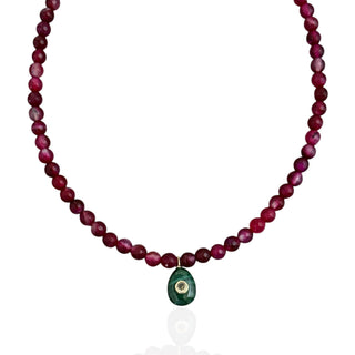 Malachite Pendant Beaded Necklace - Georgina Nicol