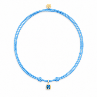 March Aquamarine CZ Birthstone Cord Necklace - Georgina Nicol