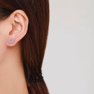 Marquise CZ Leaf Climber Earrings - Georgina Nicol