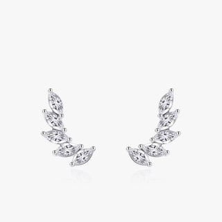 Marquise CZ Leaf Climber Earrings - Georgina Nicol