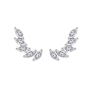 Marquise CZ Leaf Climber Earrings - Georgina Nicol