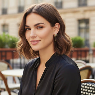 Modern Edge Earrings – Two Tone Chain Hoops - Georgina Nicol